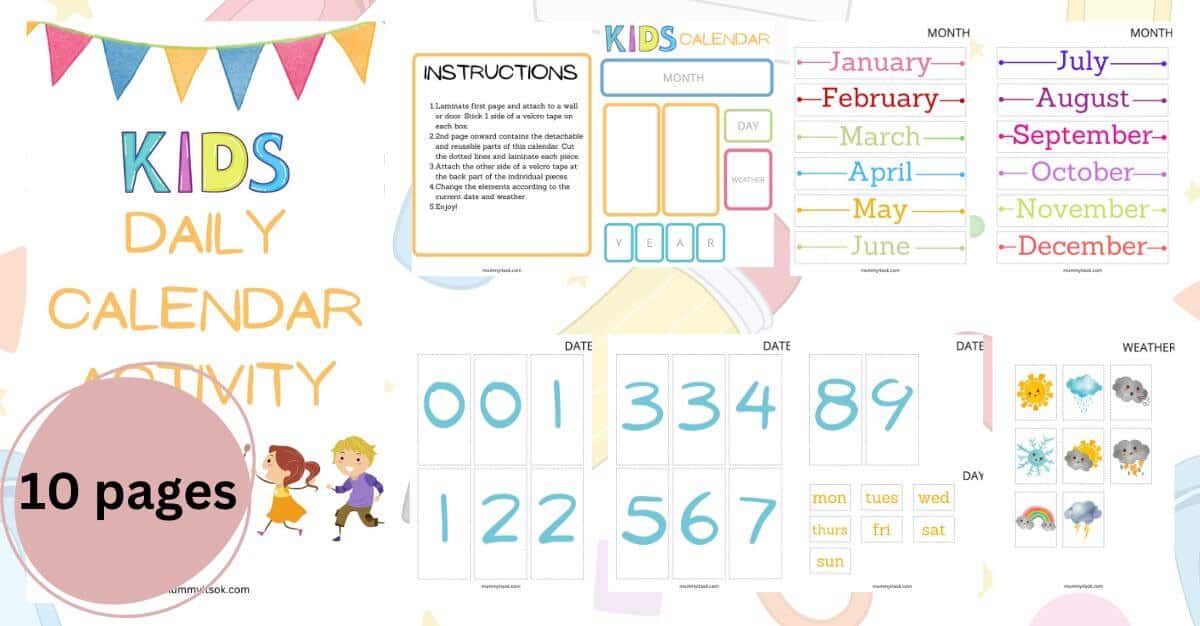 Daily Activity Calendar For Preschoolers – MumsyPop